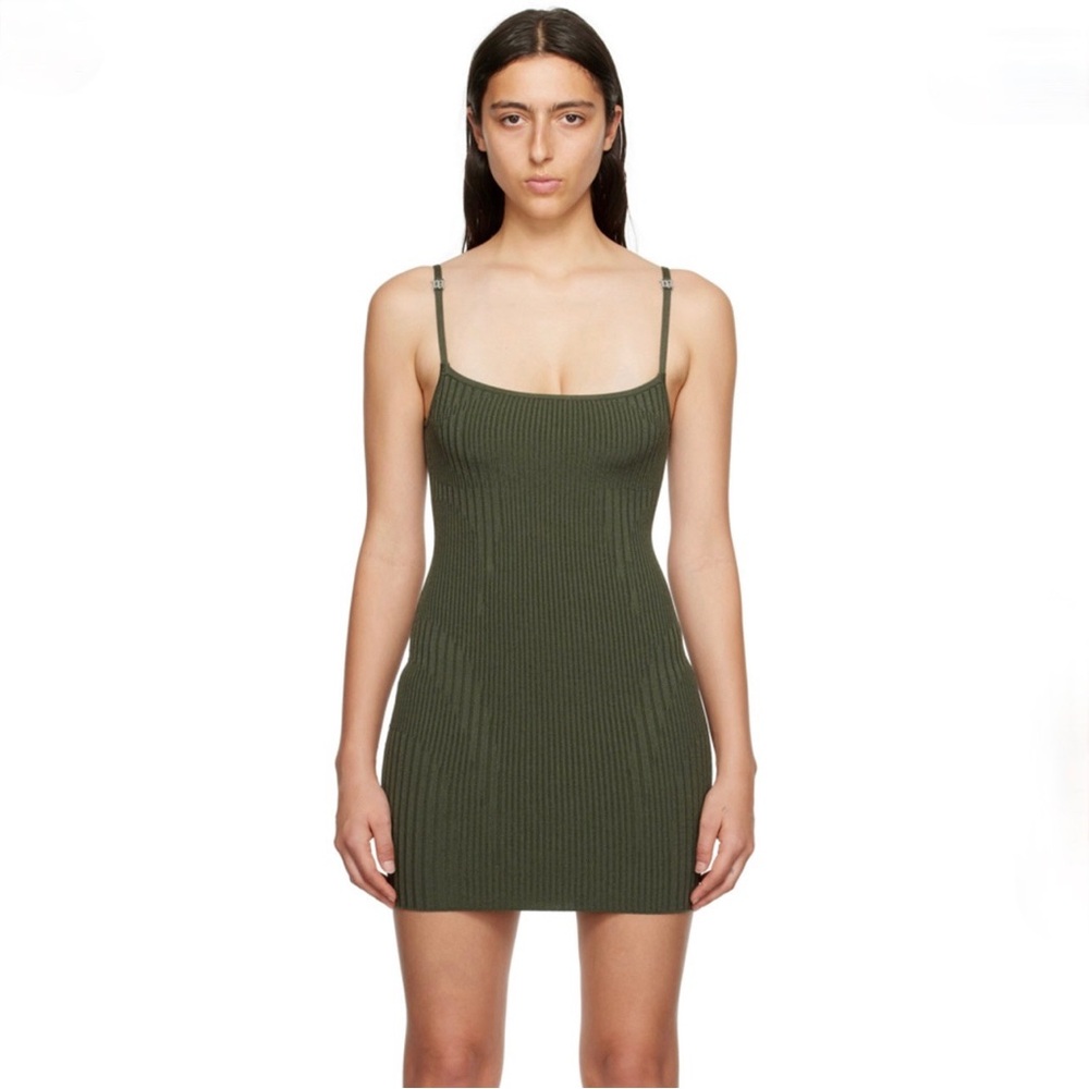 MISBHV Khaki Rib Knit Mini Dress